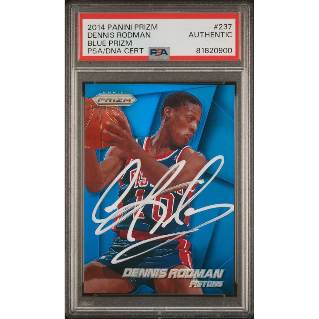 Dennis Rodman 2014 Panini Blue Prizm Basketball Signed Card #237 Auto PSA 60/99 - 8'6" x 11'6"