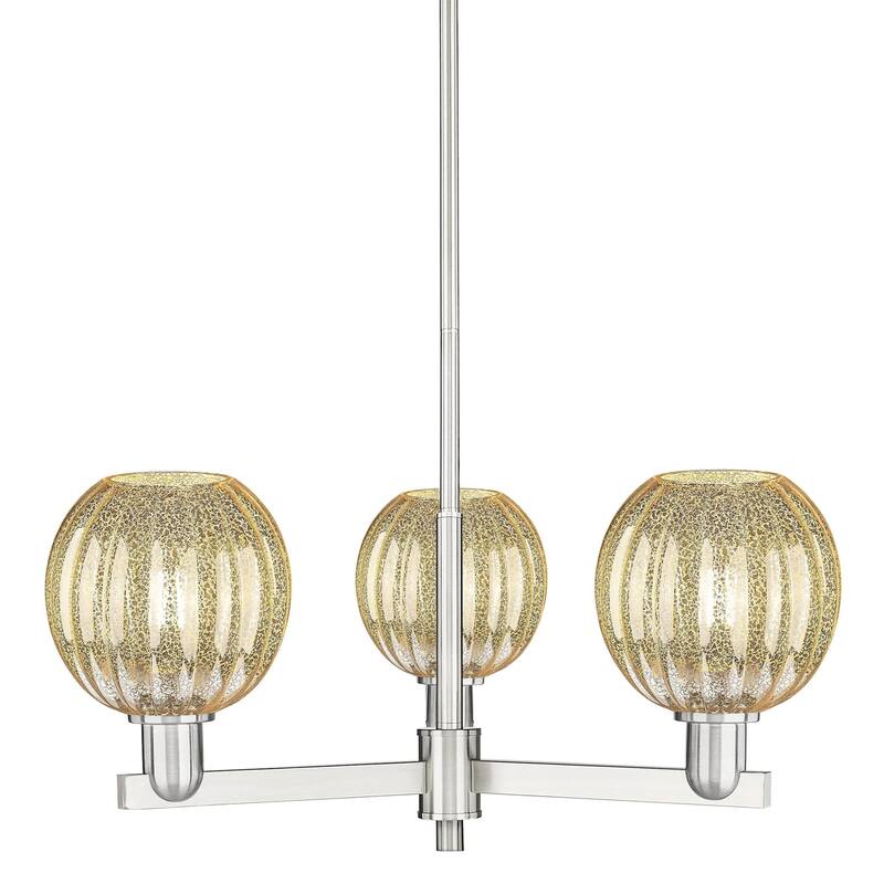 Innovations Lighting 716-3CR-12-18 Preston Chandelier Preston 3 Light - Satin Nickel / Mercury