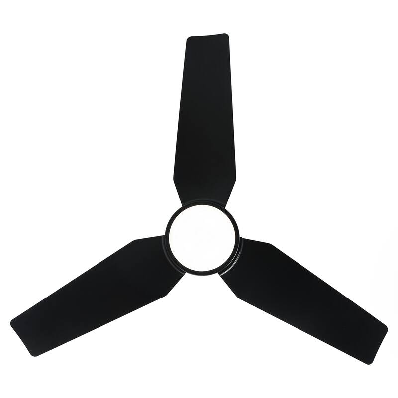 42" Matte Black Industrial ABS 3-Blades Dimmable Ceiling Fan with Remote