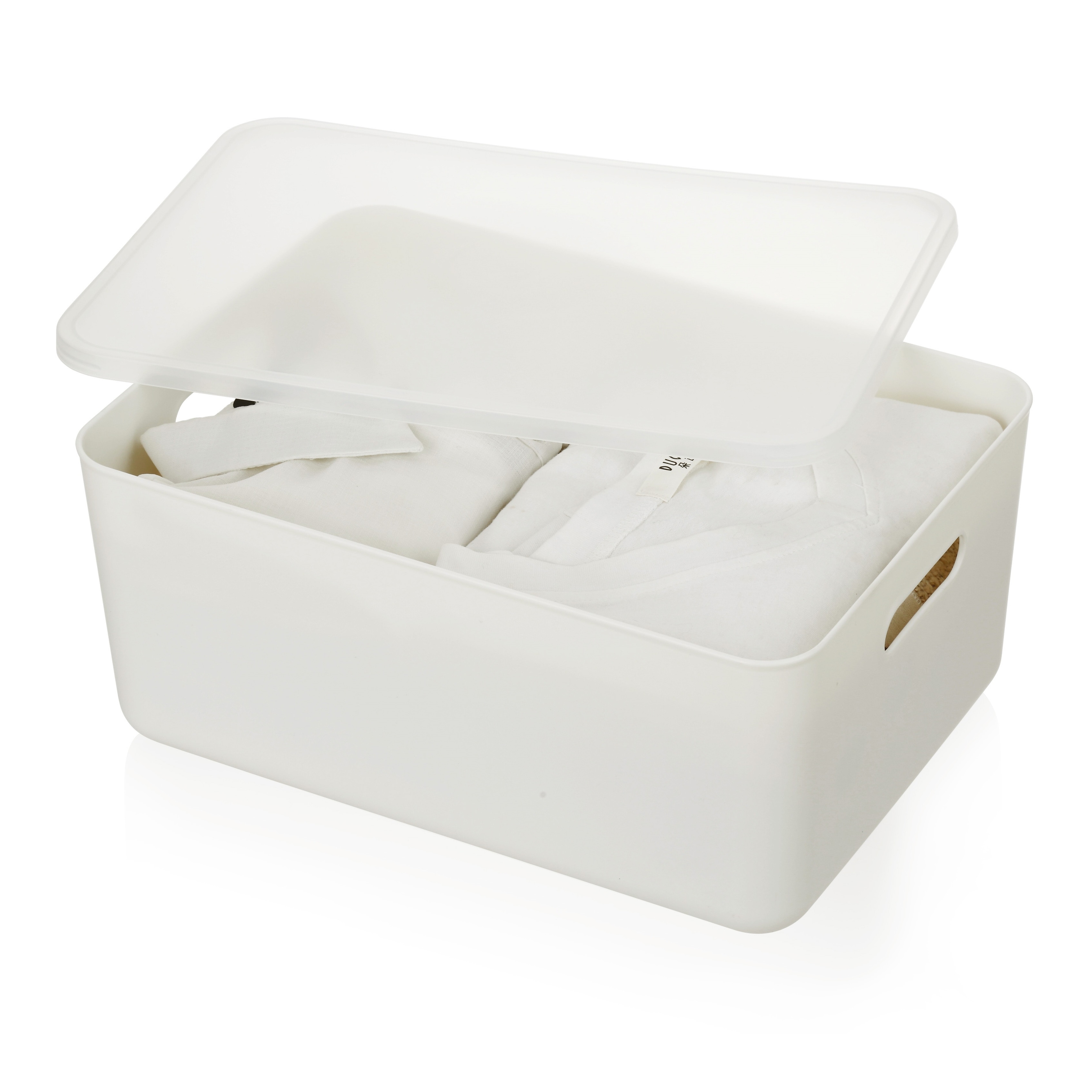 YBM Home Stackable Plastic Storage Bin with Lid, White - On Sale - Bed Bath  & Beyond - 33213229
