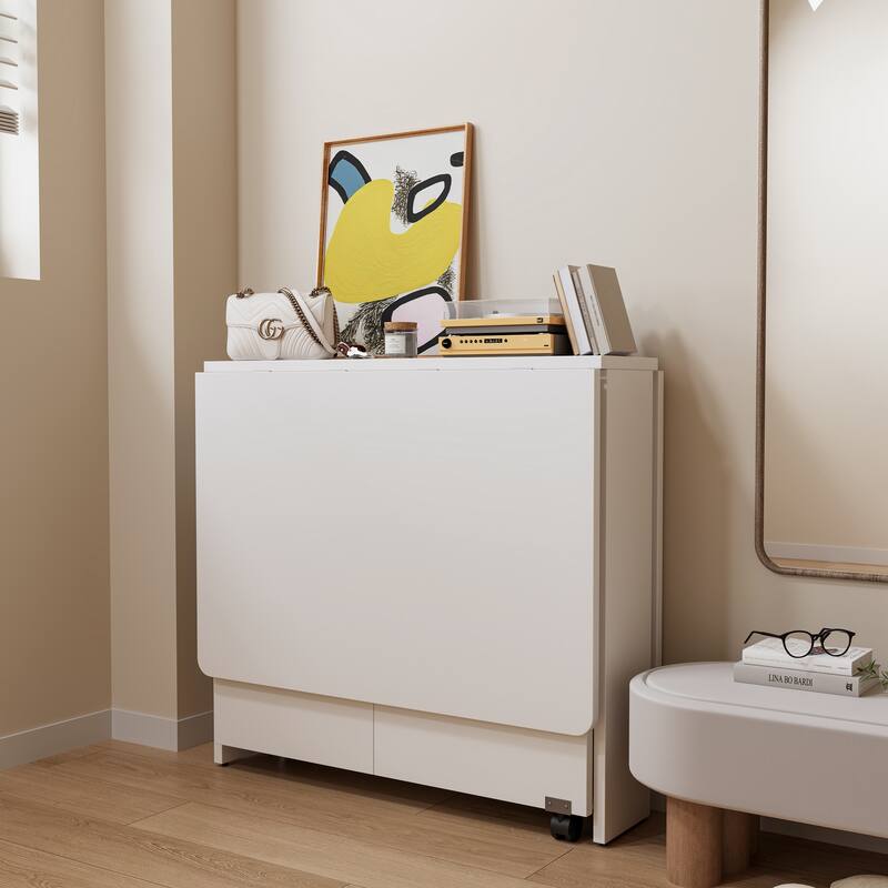 Anmytek 5 Pieces Folding Dining Table with 4 Stools Multi Functional Kitchen Island Desk