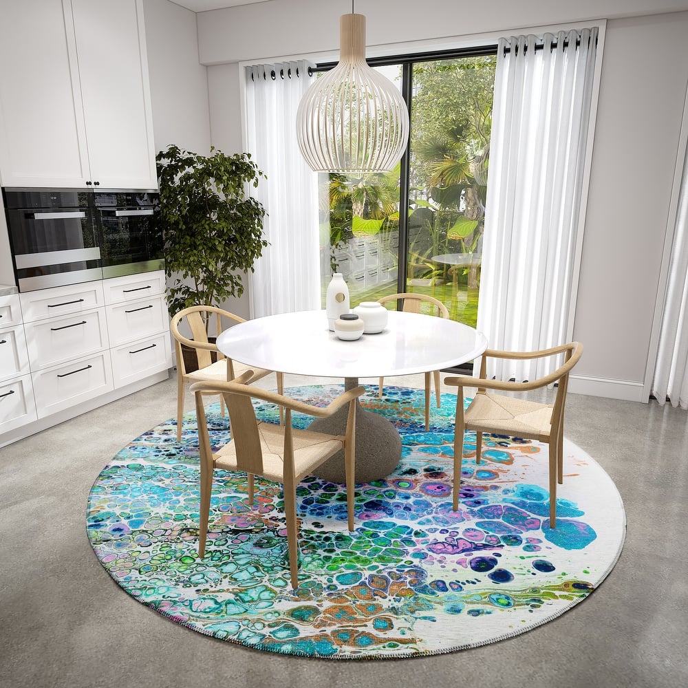 Indoor/ Outdoor Addison Karina Abstract Washable Area Rug