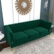 preview thumbnail 21 of 31, Contemporary Flared Arm Tufted Velvet Sofa with Gold Trim Legs