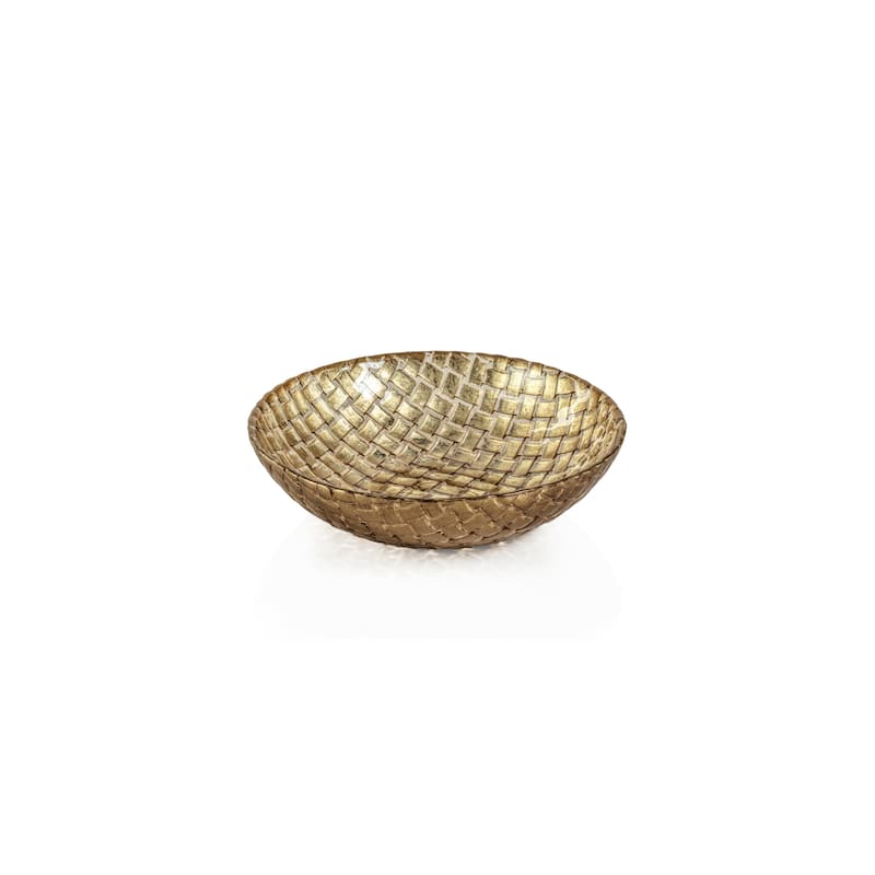 Nova 7" Braided Gold Glass Bowls, Set of 6