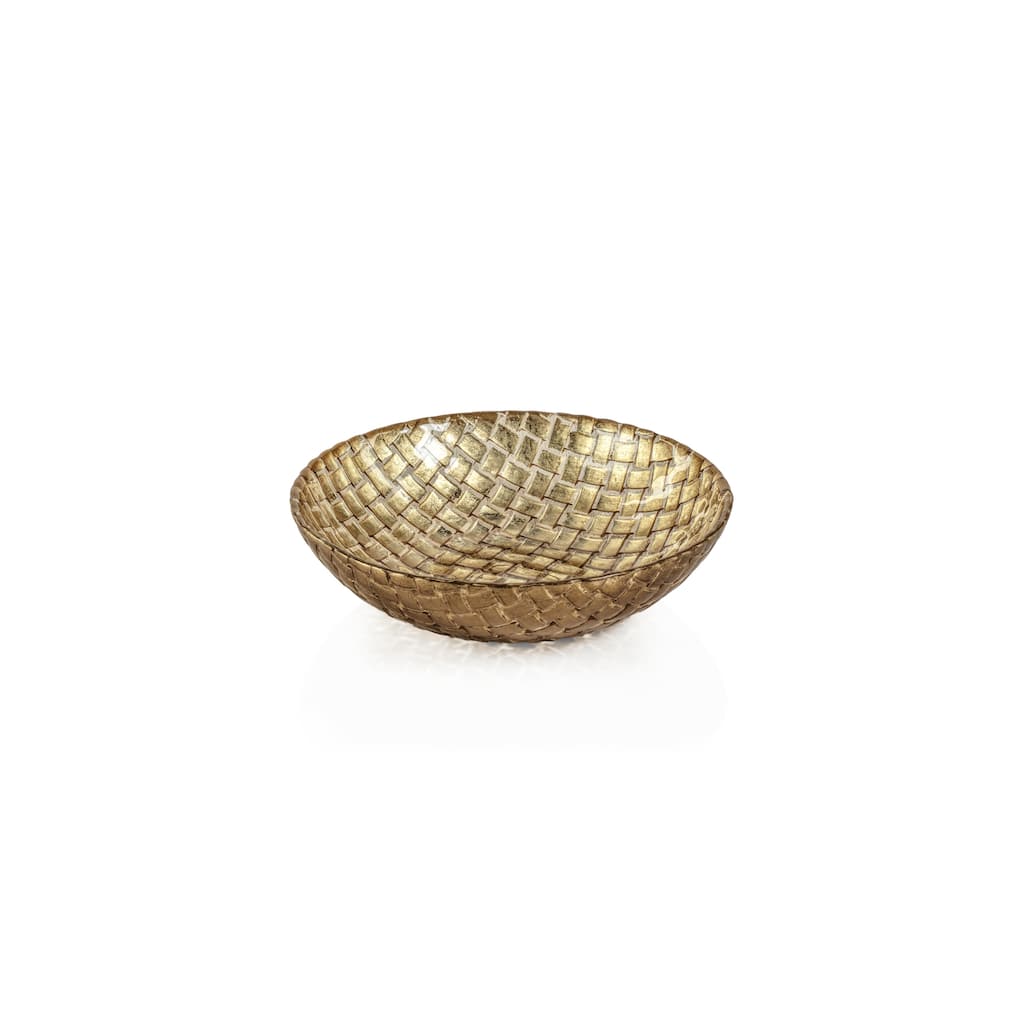 Nova 7" Braided Gold Glass Bowls, Set of 6