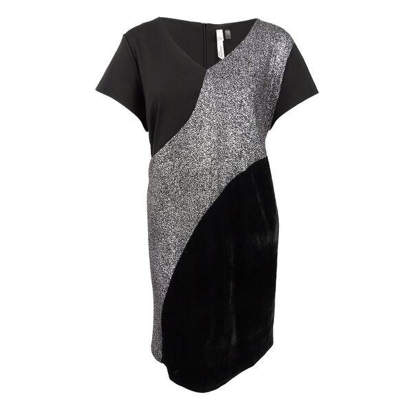 Shop Ny Collection Women S Plus Size Metallic Inset Dress 3x