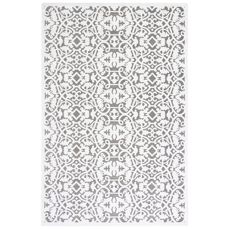 SAFAVIEH Paradise Eleonore Modern Viscose Rug - 5' x 7'5" - Ivory/Dark Grey