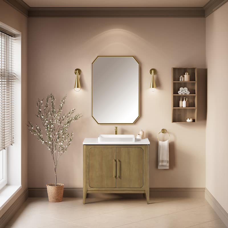 OVE Heidi Cortado Bathroom Vanity with White Quartz Top