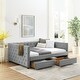 preview thumbnail 17 of 27, Upholstered Full Size Daybed with Two Drawers Tufted Sofa Bed