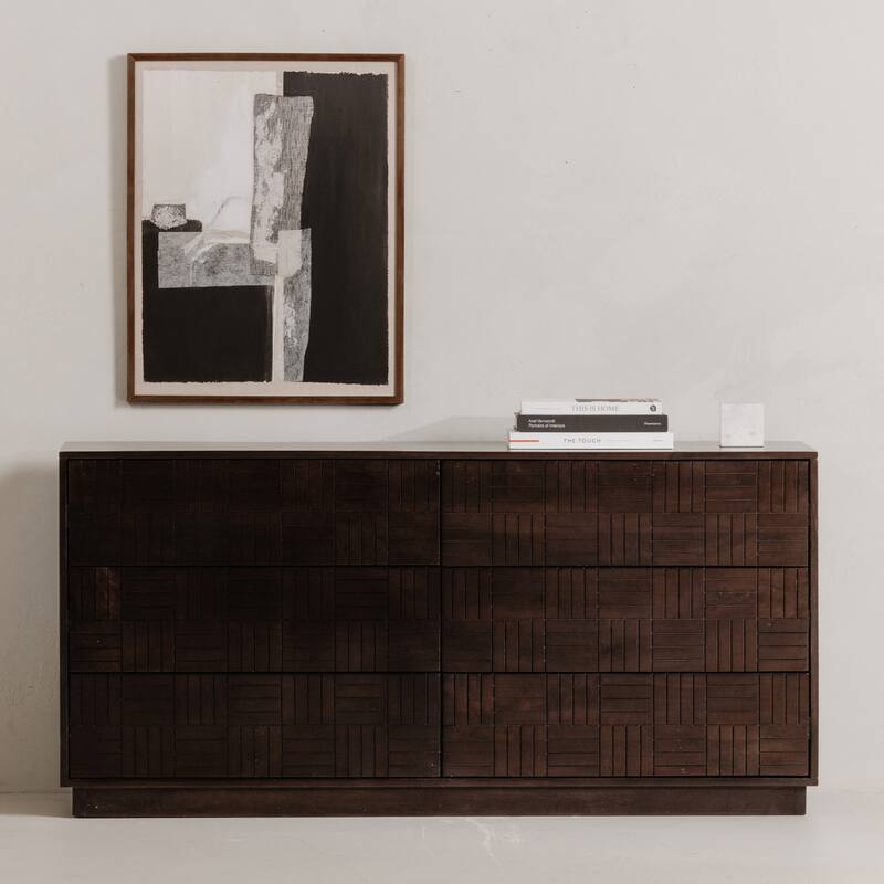 6-Drawer Dark Brown Dresser with Smooth Glide Drawers, Modern Contemporary Design, and Spacious Storage