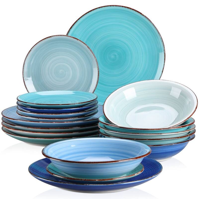 vancasso Bonita Series Assorted Colors Dinnerware Set (Service for 6) - Dinnerware Set - Blue Assorted