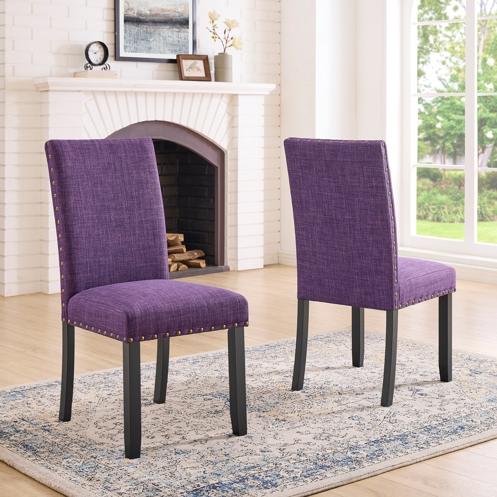 Copper Grove Humboldt Nailhead-trim Fabric Dining Chairs (Set of 2)