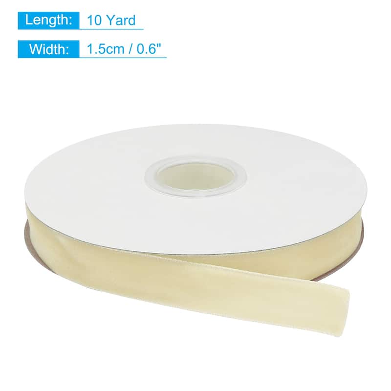 Velvet Ribbon 1 1/2 Inch Single Face Spool Silky for DIY Crafts - Cream - 5/8 Inch x 10 Yard