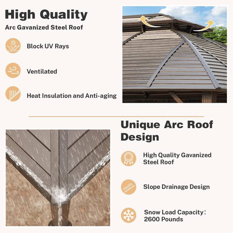 Pro Series Outdoor Hardtop Gazebo Pergola | Galvanized Steel Roof & Aluminum Frame | Includes Premium Curtains & Netting