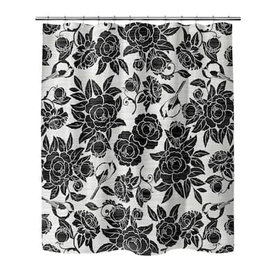 MY LITTLE CHICKADEE CHARCOAL Shower Curtain By Kavka Designs
