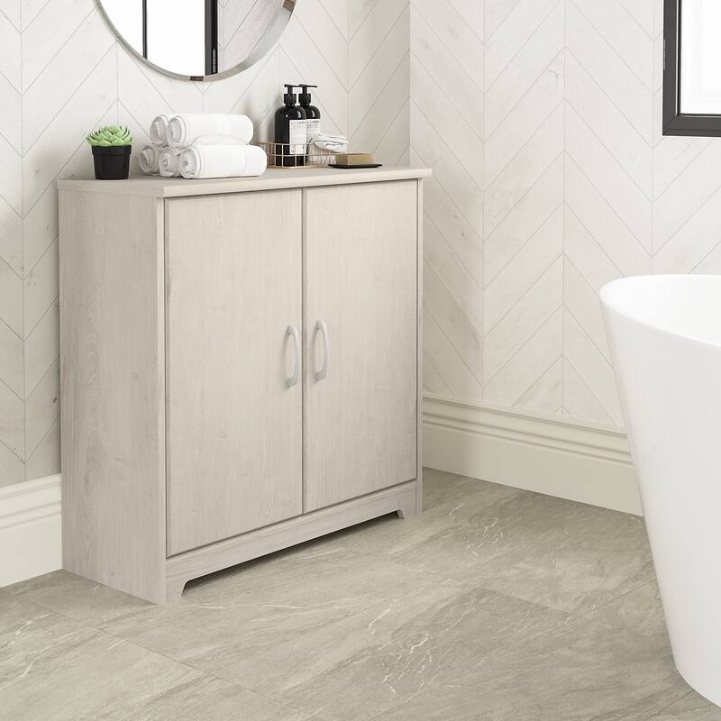 Cabot Small Bathroom Storage Cabinet with Doors by Bush Furniture
