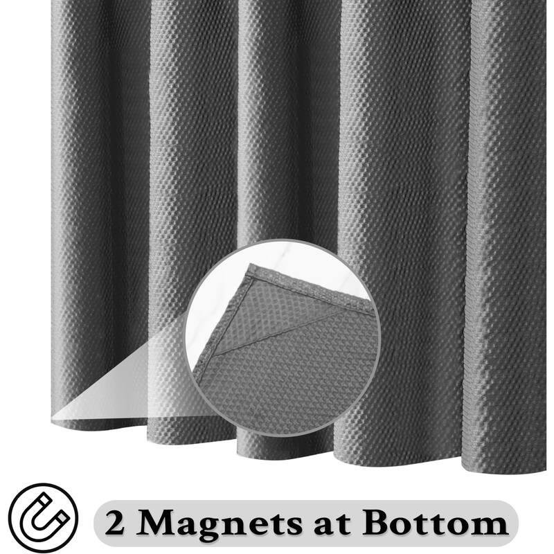 Solid Grey Fabric Shower Curtain Liner, Machine Washable 72" x 72"