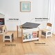 preview thumbnail 5 of 5, Kids Art Play Activity Table with Storage Shelf and Chair Set with Storage Baskets, White & Gray