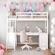 preview thumbnail 2 of 47, Artsy Twin Loft Bed with Drawers, Cabinet, Shelves and Desk, Solid Construction & Versatility galore, Health and Comfort, White