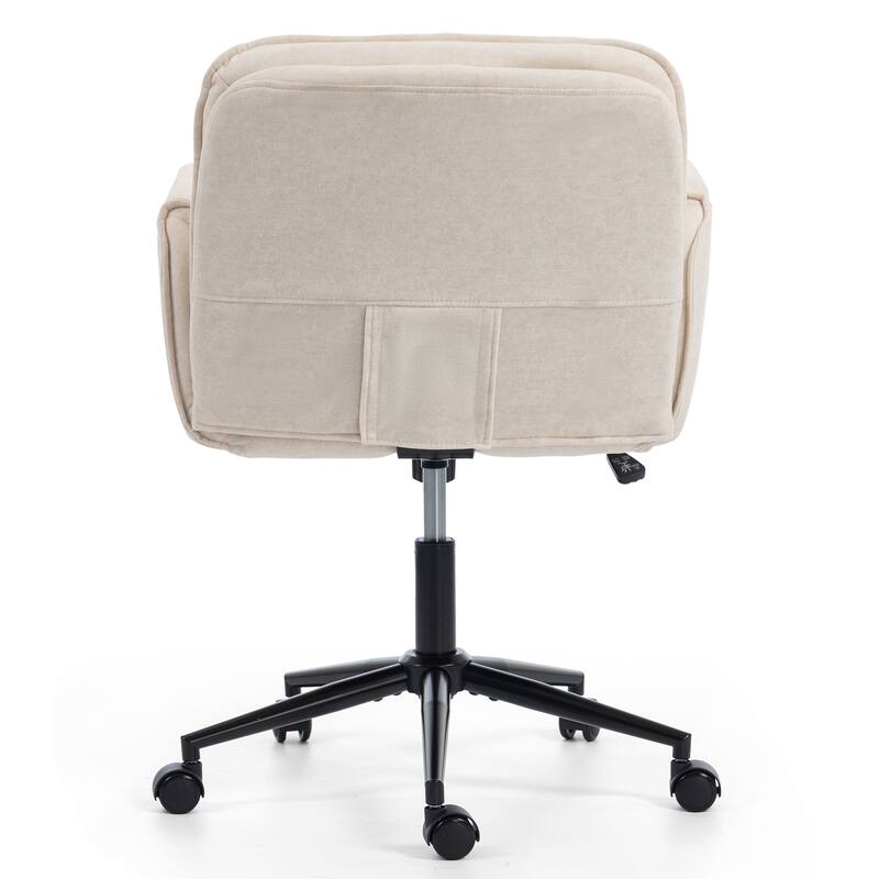 Criss Cross Chair with 5-Gear Adjustable Armrests & Wheels, Ergonomic Thickened Backrest Swivel Desk Chair for Home Office