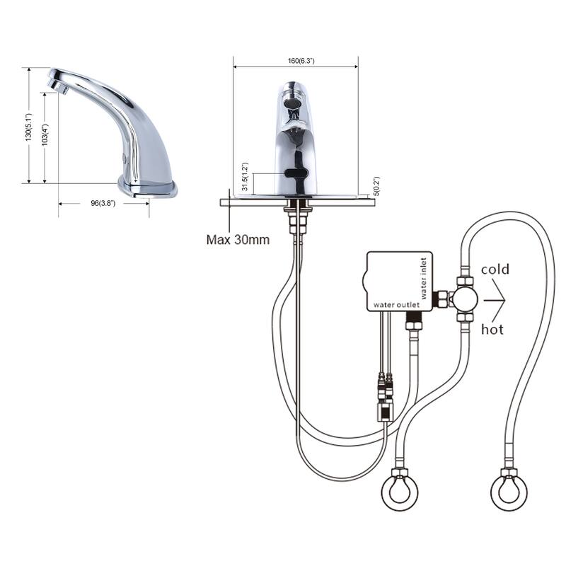 WOWOW Single Hole Touchless Bathroom Faucet