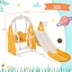 preview thumbnail 7 of 22, 4 In 1 Toddler Slide And Swing Set Kids Freestanding Climber Slide Playset With Basketball Hoop Rocket Themed Slide