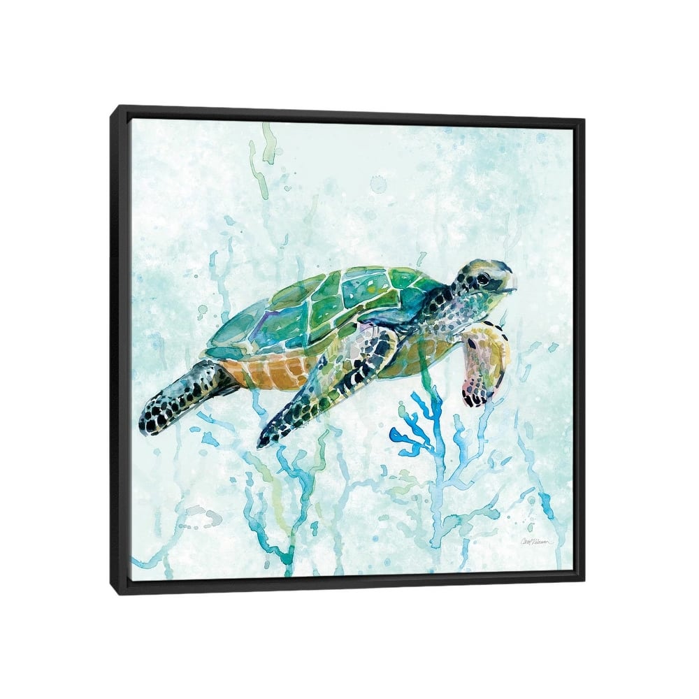 iCanvas "Sea Turtle Swim I" by Carol Robinson Framed Canvas Print