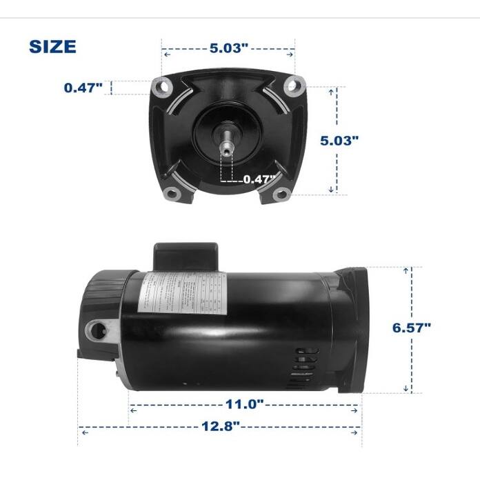 2 HP Stainless Steel Continuous Single Phase Pool Pump Motor B2855