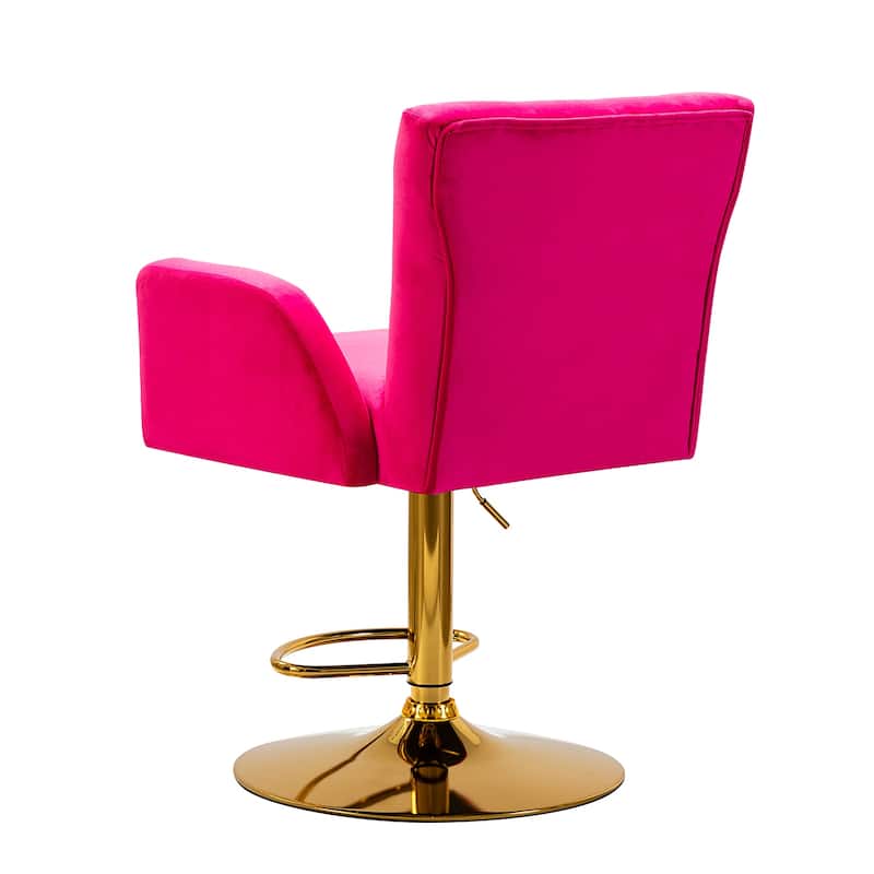 Loreto Modern Tufted Velvet Swivel chair with Adjustable Height Set of 2 by HULALA HOME