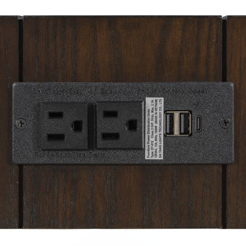 Rustic Minimalist Console Table with Hidden Drawer, Side Power Outlet,Wood Entryway Table for Entryways, Living Rooms