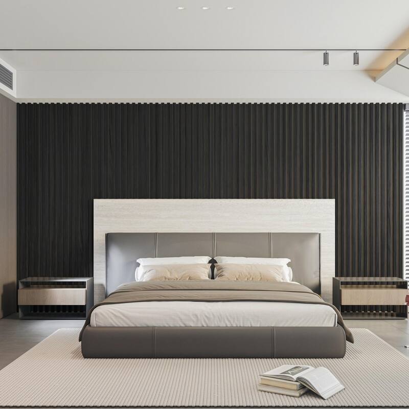 4 Panels 93"x12" MDF Slat 3D Wall Paneling Cover 31 Sq.Ft. - N/A