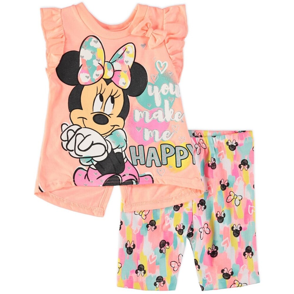 Shop Disney Girls 2t 4t Minnie Mouse Short Set Orange
