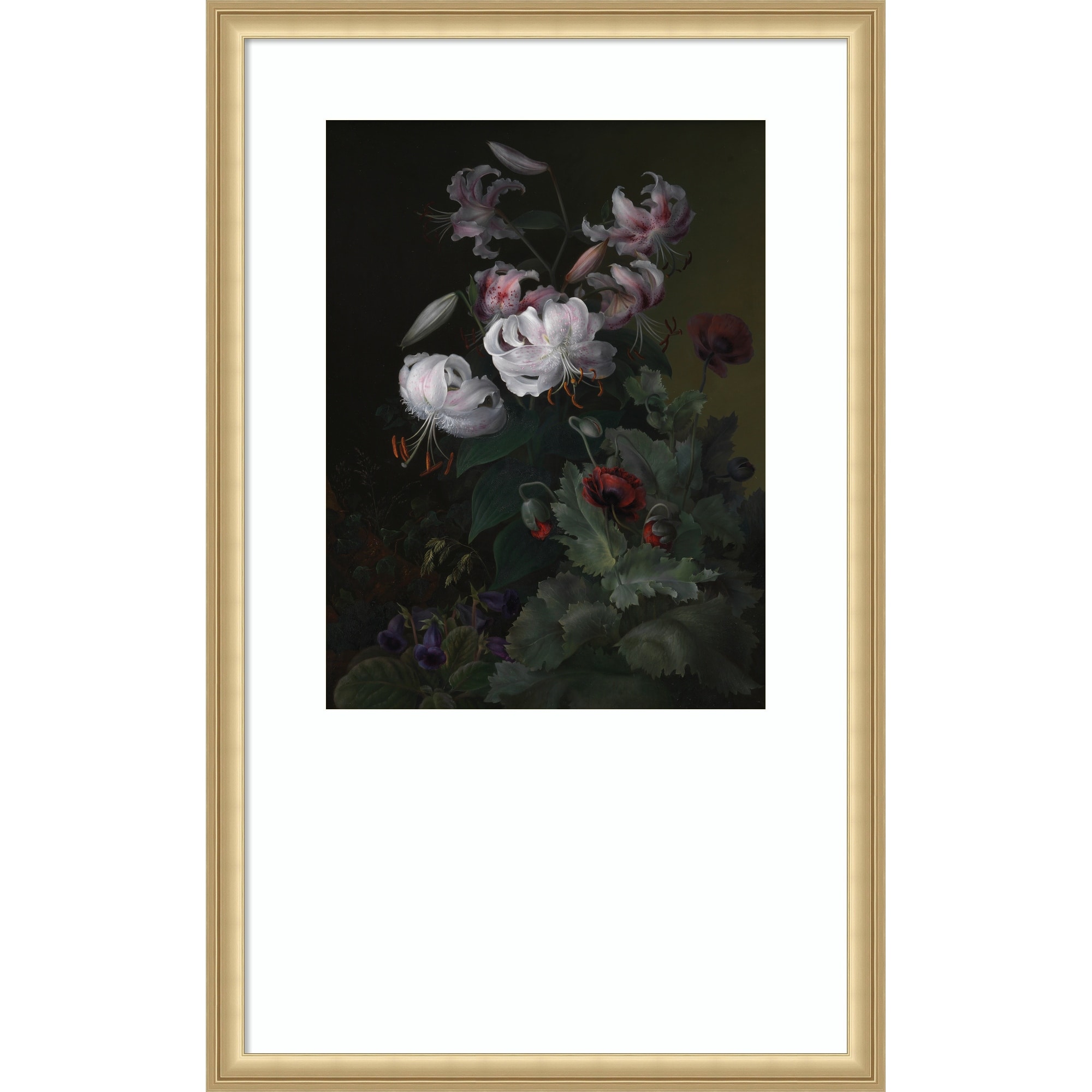 Flowering Plants by Hermania Sigvardine Neergaard Wood Framed Wall Art Print