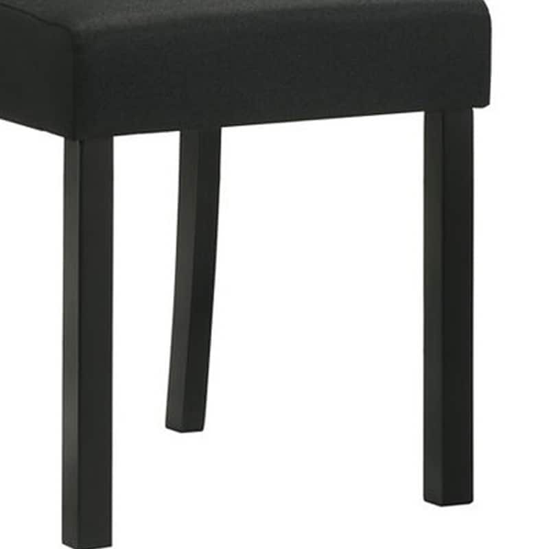 Syon Dining Chair Set of 4, Black Wood Frame, Fabric Seat and Backrest