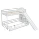 preview thumbnail 11 of 10, Pine Twin Over Full Bunk Bed with Safety Guardrails, White