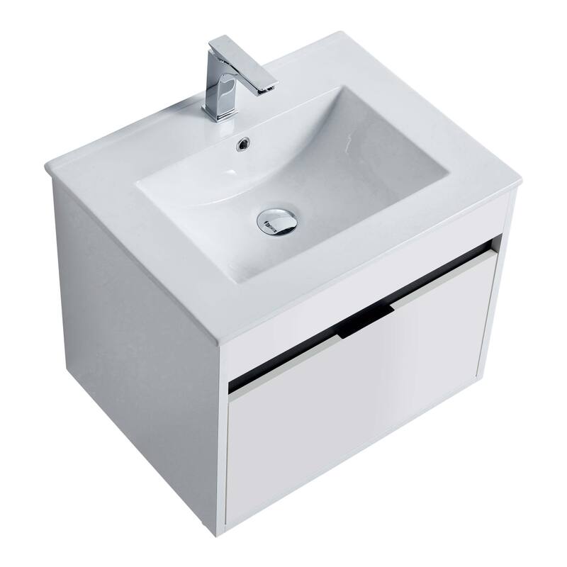 Fine Fixtures - Wall Mount Bathroom Vanity And Sink, Knob Free Design - Alpine Collection -