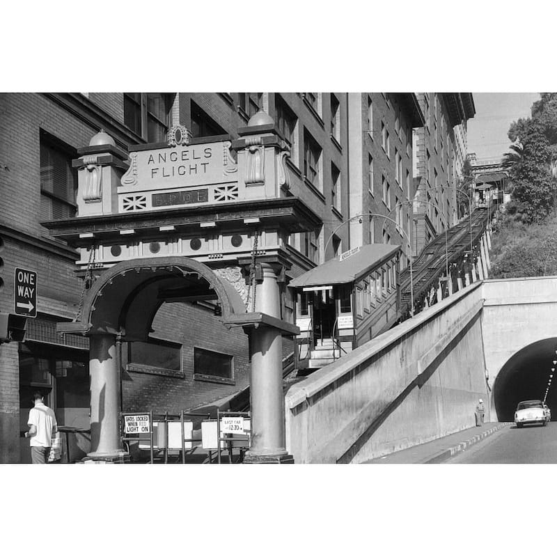 Original Angels Flight Black and White Gallery Wrapped Canvas
