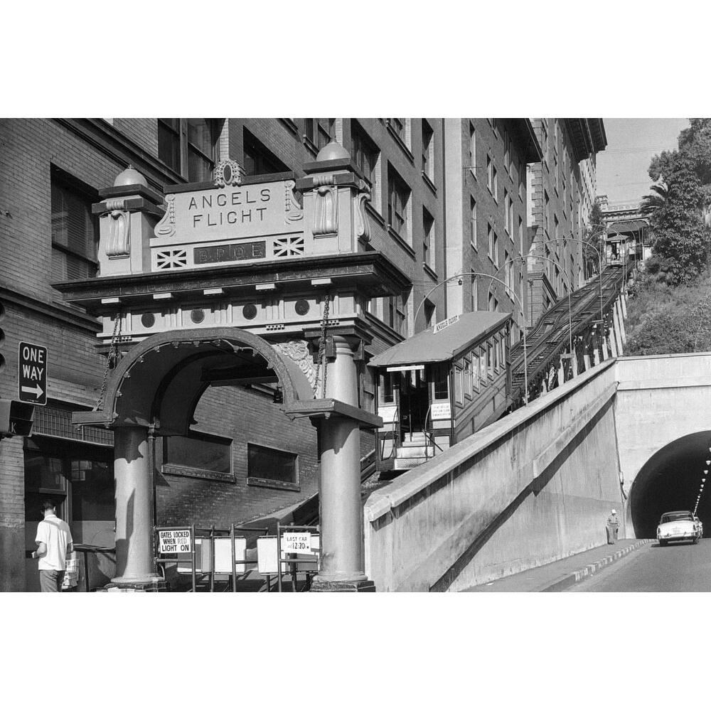 Original Angels Flight Black and White Gallery Wrapped Canvas