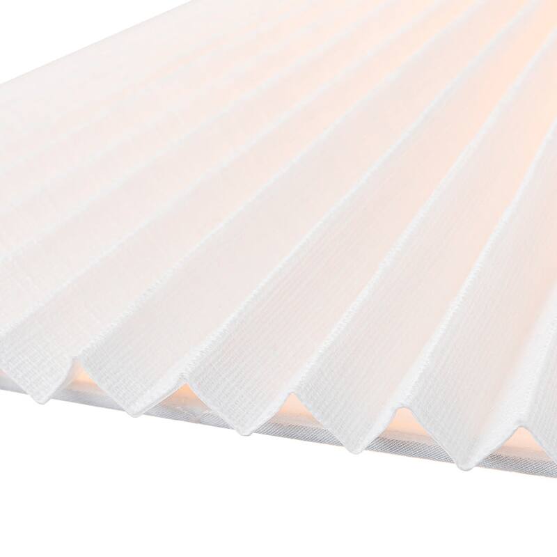 Scandinavian 1-Light White Fabric Pleated Conical Pendant Light