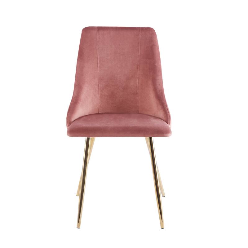 Porthos Home Pella Dining Chairs Set of 2, Velvet, Gold Chrome Legs