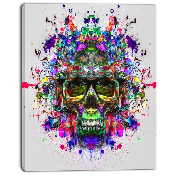 PSYCHEDELIC SKULL ABSTRACT SPLASH PAINT MODERN WALL ART CANVAS PICTURE PRINTS 