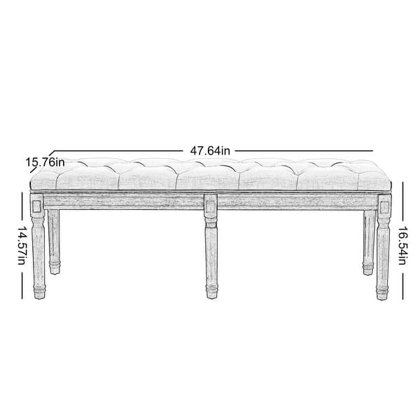 End of Bed Bench Upholstered Entryway Bench French Benchwith Rubberwood