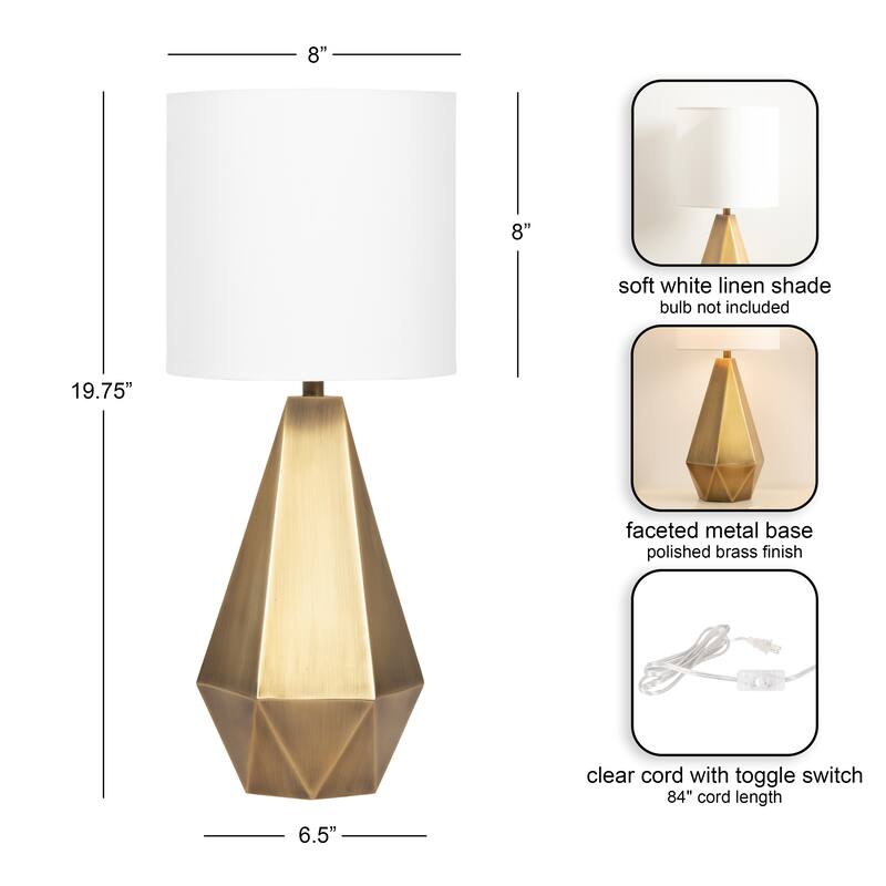 Kate and Laurel Marcedes Table Lamp - 8x8x20