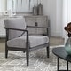 preview thumbnail 1 of 6, Uttermost Brunei 31" Wide Modern Accent Chair with Solid Oak Frame and Ebony / Gray