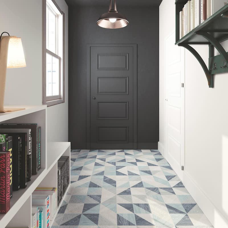 Merola Tile Taco Melange Blue 6-1/2" x 6-1/2" Porcelain Floor and Wall Tile
