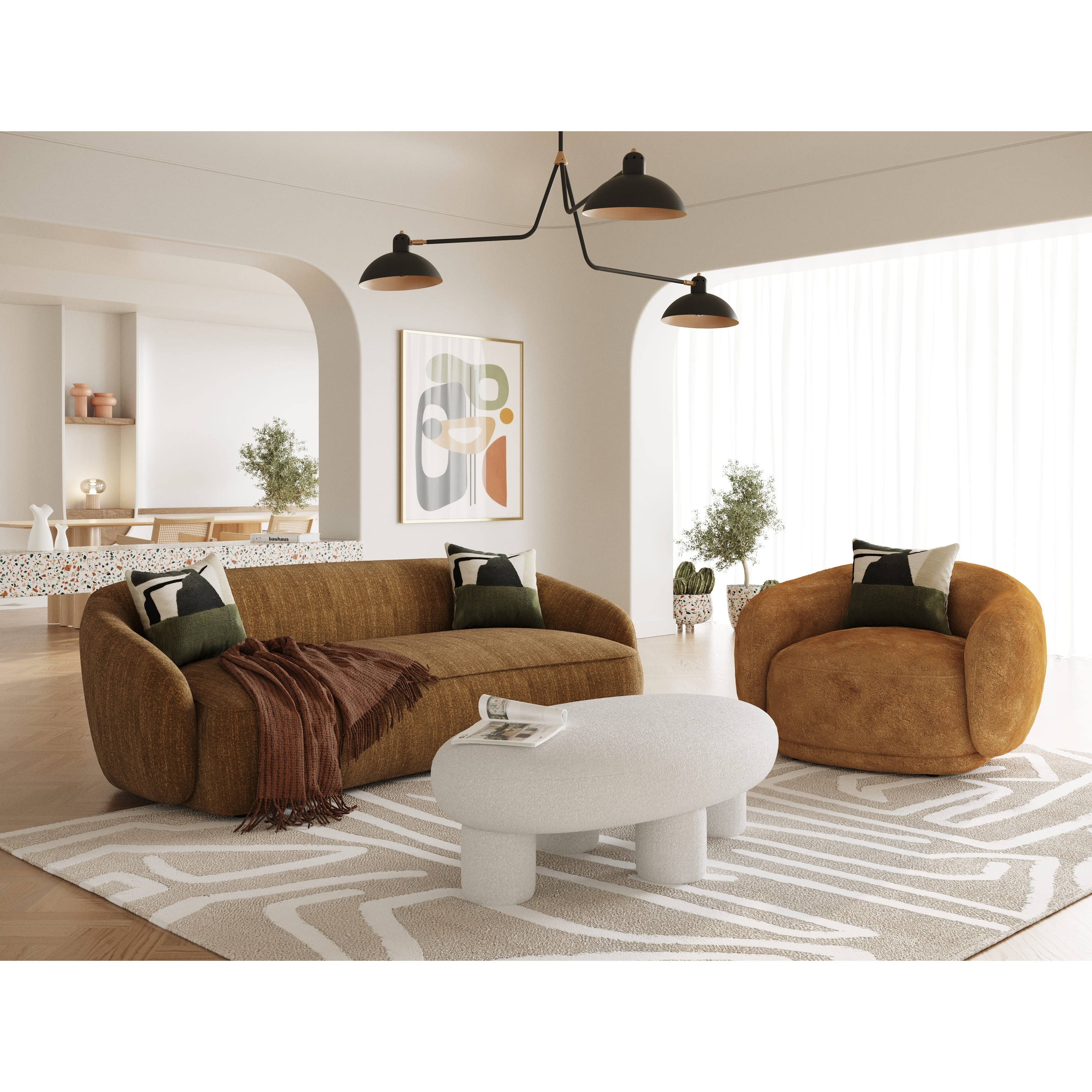 Divani Casa Norris Modern Mustard Fabric Sofa - Bed Bath & Beyond