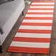 preview thumbnail 24 of 148, SAFAVIEH Handmade Montauk Caspian Stripe Cotton Flatweave Rug 2'3" x 6' - Rust/Ivory