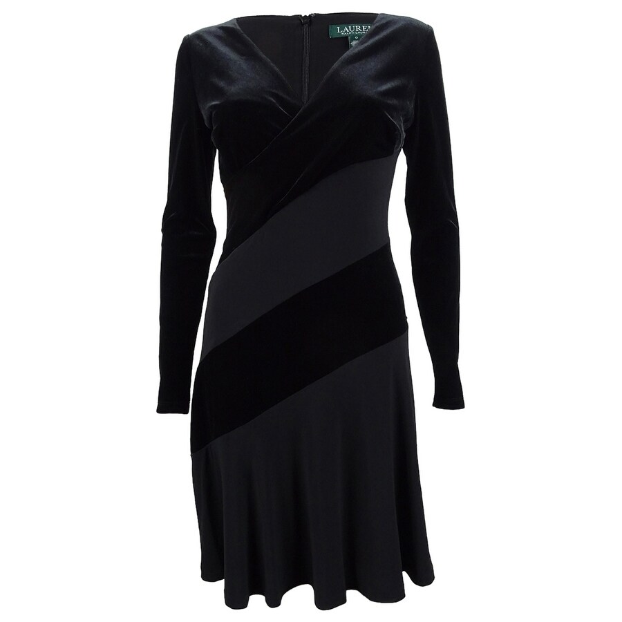 black velvet fit and flare dress