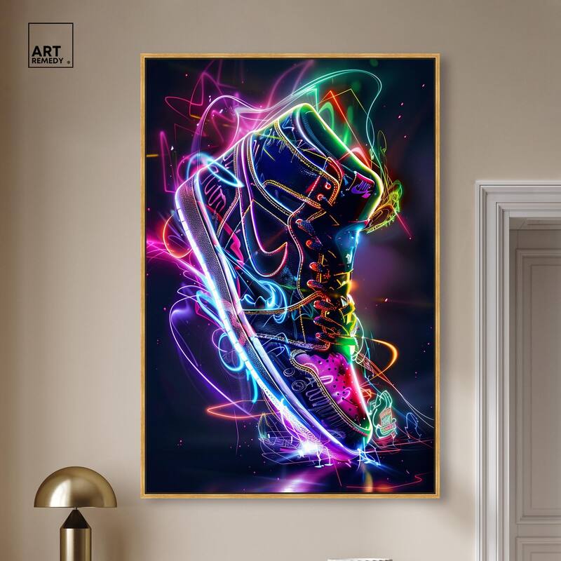 Bright Lights Sneaker Canvas by Art Remedy