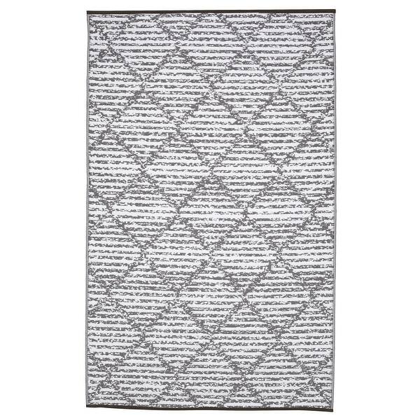Shop 4 X 6 Indoor Outdoor Grey Palm Beach Reversible Plastic Rug Big Overstock 31625687